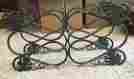 0000 Unbranded Black Wrought Iron Wood Log Carrier Holder 18 X 6 9