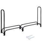 06frr002-8ftd32-06 Yescom New 8 Feet Outdoor Heavy Duty Steel Firewood Log Rack Wood Storage Holder Black 640671041775