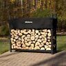 10400215 Woodhaven Black Firewood Rack With Cover Free Shipping