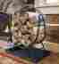 10692bk Plow Hearth Log Holders Small Tubular Steel Oval Wood Rack W Tray In Black