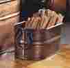 11385 Copper Firewood Unbranded Antiqued Holder Bucket Tub Indoor Outdoor Fireplace Hearth Small 729728355765