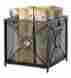 11681 Plow Hearth Log Holders Wrought Iron Holder W Beveled Glass Diamond Design