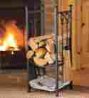 13409bk Plow Hearth Fireplace Tool Sets All-in-one Wood Rack W Tools