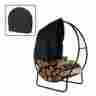 14493 Firewoodlograck4493 Unbranded Firewood Log Rack Holder 48 Inch Covered Wood Storage Steel Outdoor Fireplace 765829094493