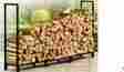 15268l Style Selections Fireplace Log Storage Steel Heavy Half Cord Firewood Rack Outdoor Holder