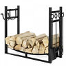 15853 Firewood Log Storage Rack Accessory With Adjustable Kindling 842957115853