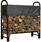 1831830 Firewood Rack Ft Steel With Cover Fireplace Log 691171831830