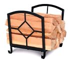 19423 Pilgrim Home And Hearth Forge Art Nouveau Napa Wood Holder-black