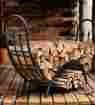 22877 Plow And Hearth Firewood Holder Log Rack Iron Wood Keeper With Decorative Finials Resists Rust 053648222877