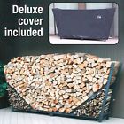 23110 Shelter It Shelterit Slanted Firewood Log Rack With Kindling Wood