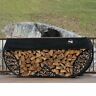 23405 Shelterit Double Round Firewood Log Rack With Kindling 870263005377