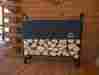 24352 Firewood Rack Log Storage Wood Holder 4ft Covered Heavy Duty Steel Outdoor