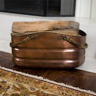 276136 Signature Hardware Small Machester Gondola Firewood Carrier In Antique Copper