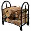 27997 Pure Garden Wrought Iron Fireplace Log Holder Black 667221027997