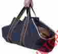 3094 Panacea Black Tote Strong Canvas Reinforced Fabric Handles Easy Log Carrier Storage New