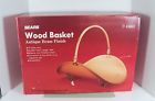 43081 32 Sears Antique Brass Finish Wood Basket