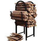 37358 Fireplace Modern Black Metal Wood Storage Holder 689166437358