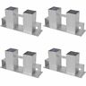 41925 Vidaxl Firewood Stacking Aids Steel Silver Storage Corner 8718475964698