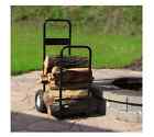 4242453532423424 Sunnydaze Black Firewood Log Cart Cover Wheels 43 Inch Tall Warm Carrier Tree Fire Warmer 751503142079
