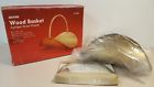 424308 Sears Vtg Fireplace Log Holder Basket Clawfoot Antique Brass Finish