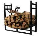 5002 Unbranded Log Holder Bin Firewood Wood Storage Indoor Outdoor Rack Stand 33 Black Metal 0715939700203