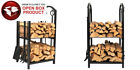 606220106005 Wide High Iron Firewood Log Rack With Fireplace