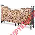 6270 8 Firewood Rack Outdoor Wood Stove Log Storage Heavy Duty Steel Patio Furniture