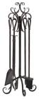 637126 Panacea Scroll Top Fireplace Tool Set Piece 093432159163