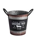 65f76 Plow Hearth Small Holiday Galvanized Bucket With Chalkboard Design
