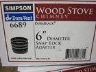 6689 Simpson Durablack Black Wood Stove 6 Single Wall Snap Lock Adapter Part 662492007815