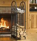 66a72bk Plow Hearth Hearthside Finial Compact Log Rack With 053648260992