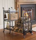 66c48bk Plow Hearth Wood Rack With Tools In Black 053648267755