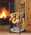 4-piece-hearth-storage-67630 67630 Indoor Wood Rack Fireplace Tool Set With Hearth 804029967630