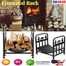 738672862625 Unbranded Firewood Log Rack Steel Fireplace Storage Holder