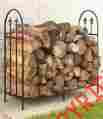 800478 Fire Log Storage Sports Highly Decorative End Panels Indoor Or Outdoor Black