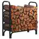 96969 Panacea Firewood Log Rack Mini Outdoor 4 Foot Black Sturdy Tubular Steel Storage Holder 717109896969