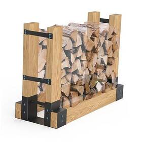A Anleollife 744110175356 Outdoor Firewood Storage Rack Bracket Kit Updated Fireplace Log 2-bracket Set