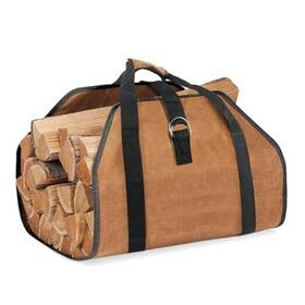 Od003 Abxmas Waxed Canvas Log Carrier Bag Durable Wood Tote Water Resistant No Edge Sealing