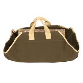 Achla Designs 445031242266 35 Inch W Sage Firewood Rack With Ivory Trim Canvas Log Carrier Handles