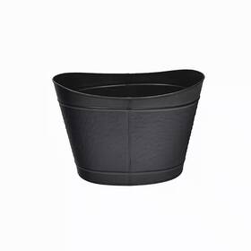 Achla Designs 744110113082 23.25 Inch L Black Oval Wood Bin Fireplace Log Holder