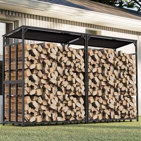 Trj58746574858 Aesome In/outdoor Firewood Rack With Cover Storage Log Holder Heavy Duty Steel