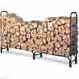 Afushg1019 Ainfox New 8 Feet Outdoor Heavy Duty Steel Firewood Log Rack Wood Storage Holder Black