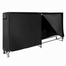 Zy1c0494-3 Alpulon Accessories 8ft Heavy-duty Firewood Rack With Cover High Quality Black