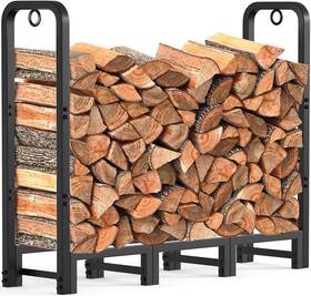 Amagabeli 726084725171 Garden And Home 4ft Firewood Log Rack Outdoor Indoor Heavy Duty Wrought