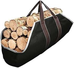 Amagabeli Garden & Home 011585038999 Large Canvas Log Tote Bag Carrier Indoor Fireplace Fire