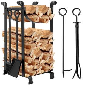 Amagabeli Garden & Home 897105987376 Firewood Rack Outdoor Indoor Heavy Duty Fireplace Tool Holder O