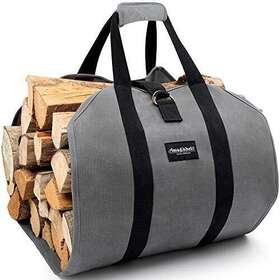 Amagabeli Garden & Home 897105987512 Firewood Carrier Tote Waxed Canvas Log Carrying Bag Wood Carri