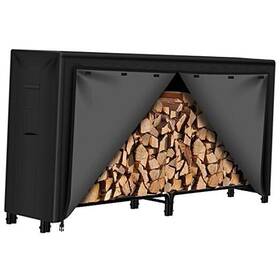 Fireplace211 Amagabeli Garden Home Firewood Log Rack With Cover Combo Set Waterproof Outdoor Holder 8ft