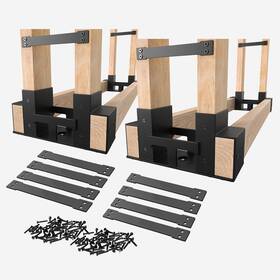 Fr02 Anyelse 4 Pcs Outdoor Firewood Log Storage Rack Bracket Kit Adjustable Any Leng