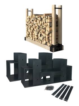 Fr2023a Anyelse Firewood Rack Outdoor Indoor Brackets Adjustable Length